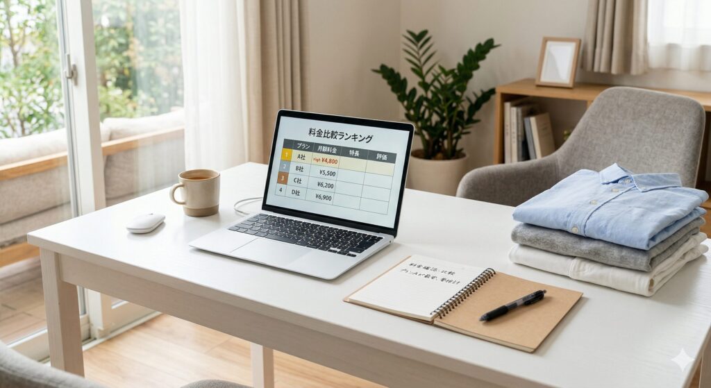 宅配クリーニング10社の料金比較表イメージ