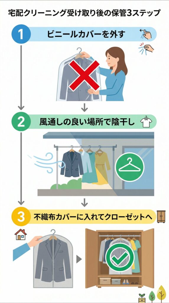 宅配クリーニング受け取り後の保管手順