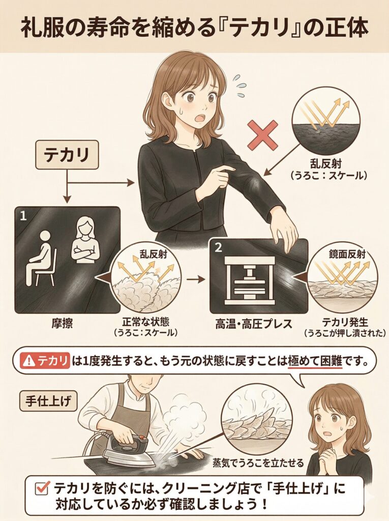 テカリのメカニズムと予防方法を図解
