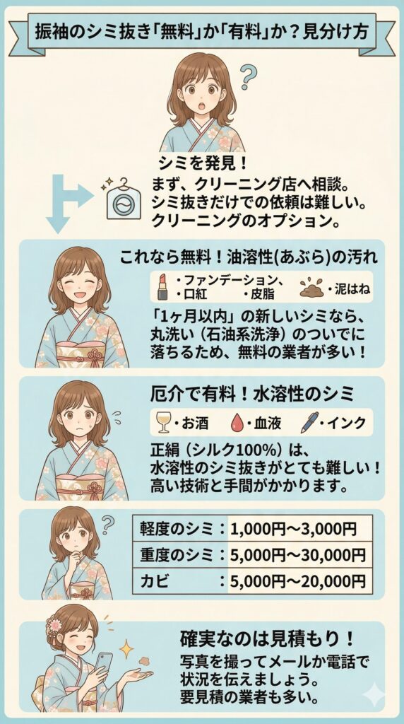 着物のシミ抜きを図解