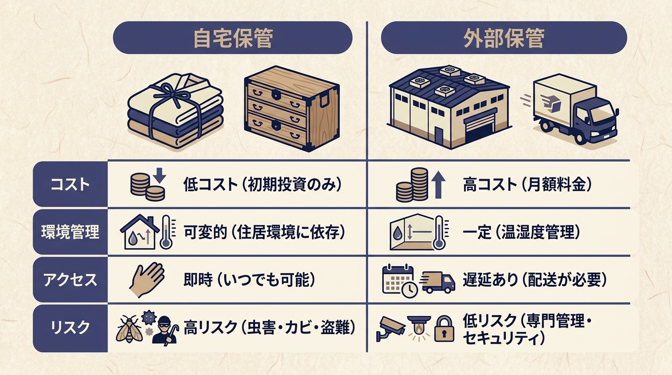 着物保管サービス3タイプの比較イメージ