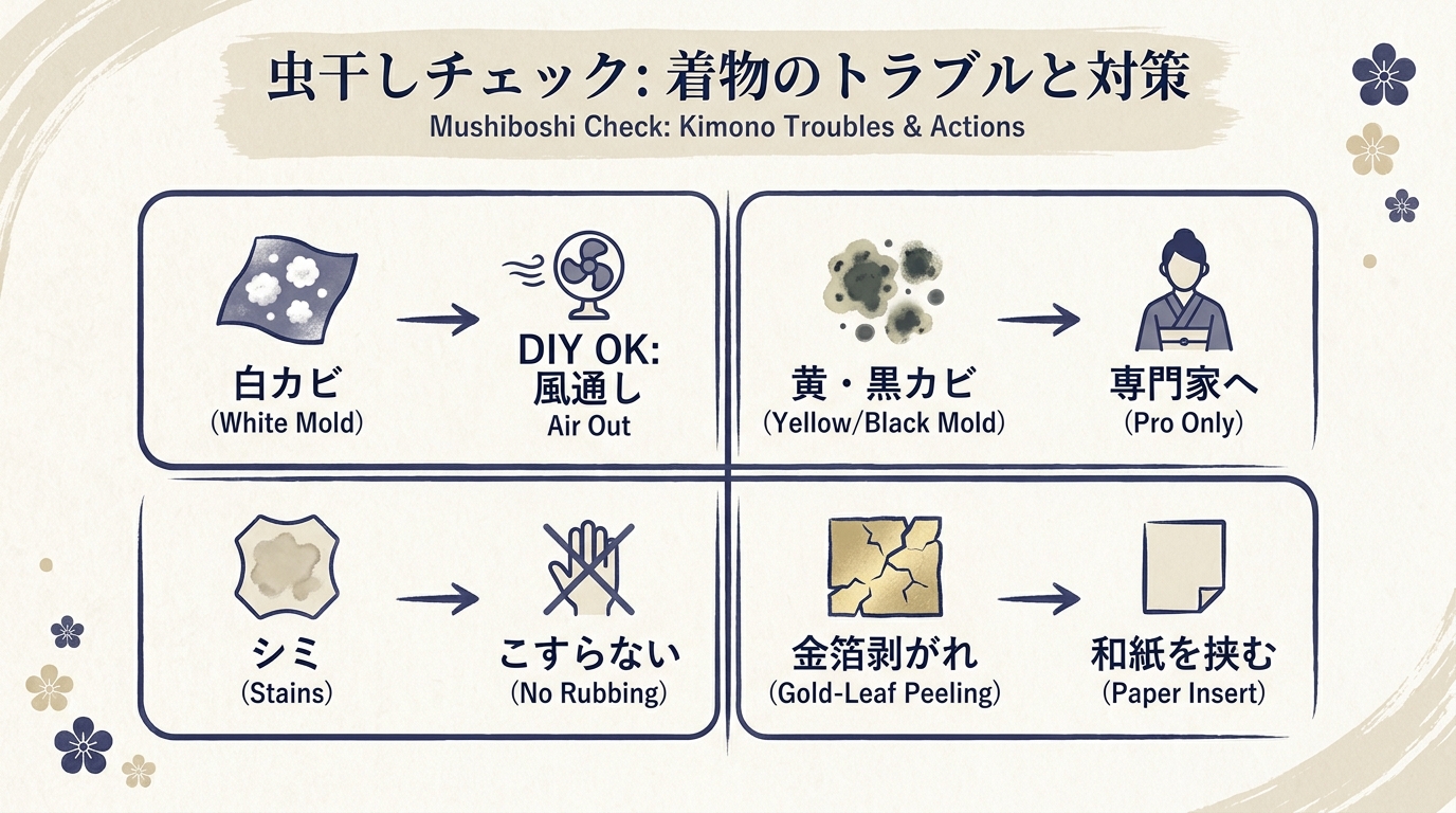 虫干しで発見するトラブル別対処マトリクス