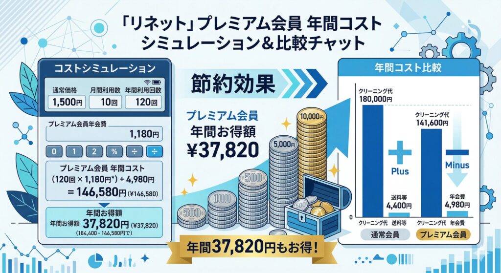 リネットプレミアム会員の送料シミュレーション