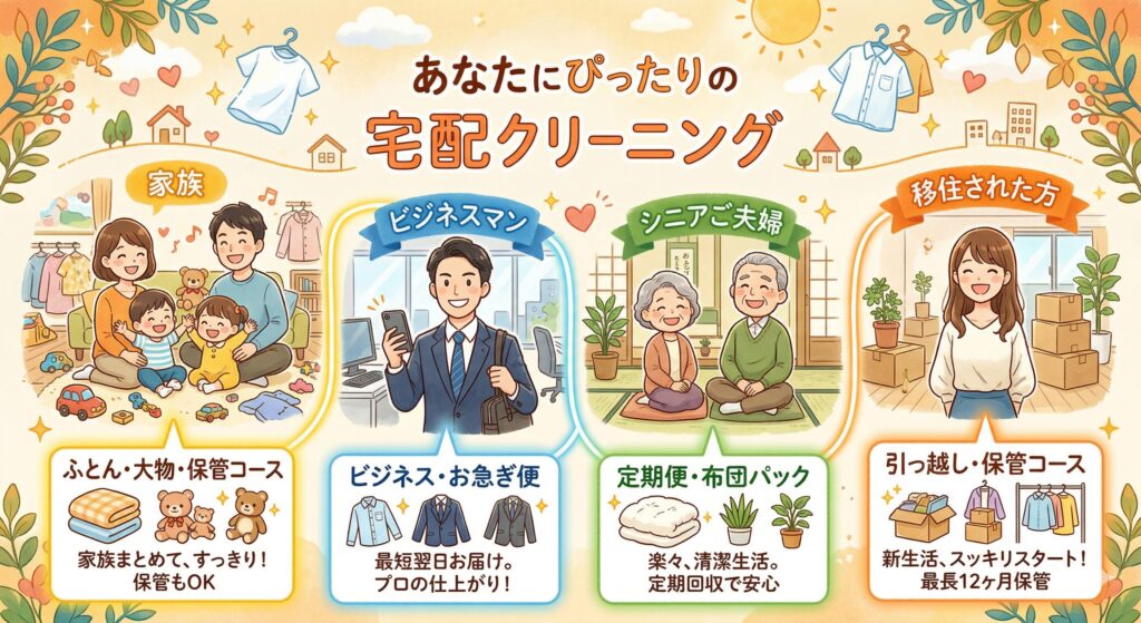 ライフスタイル別おすすめ宅配クリーニングのまとめ