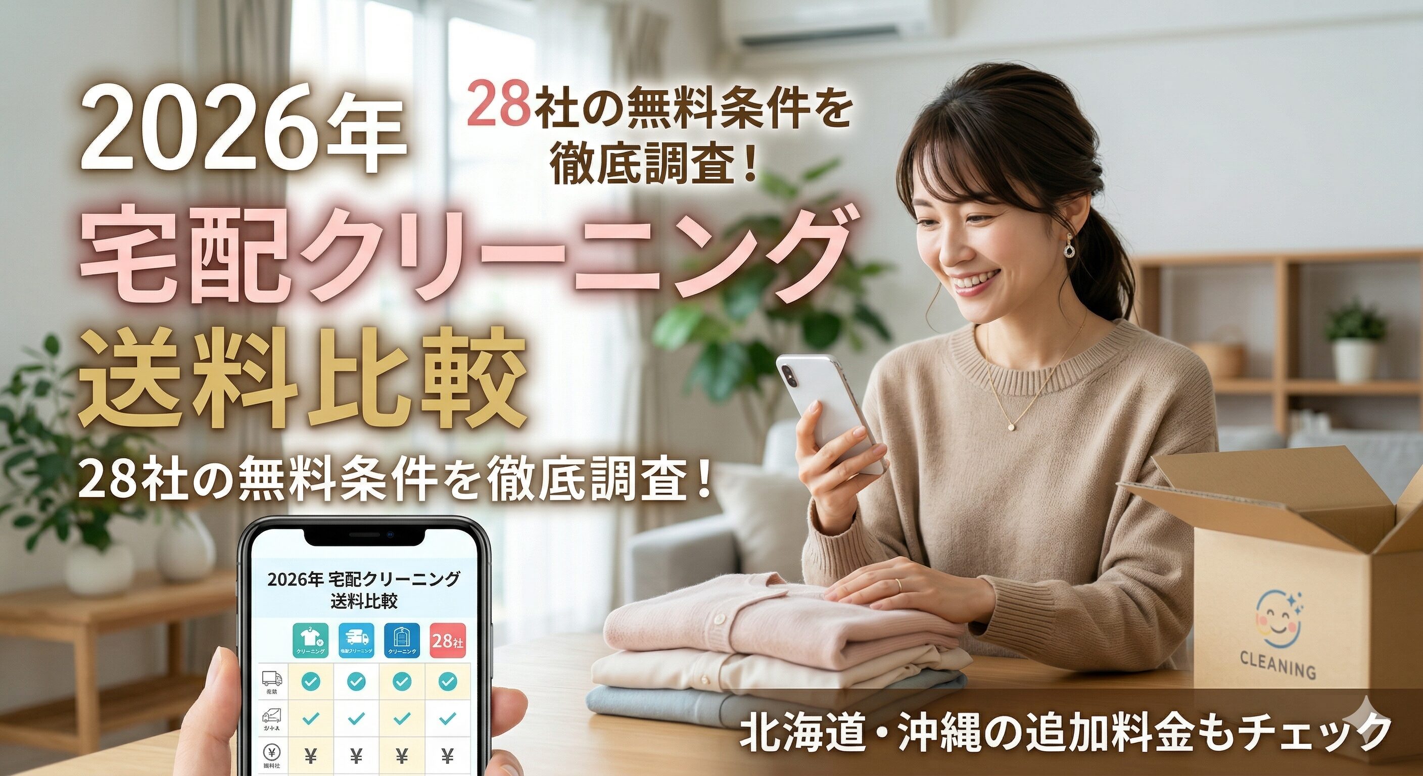 宅配クリーニングの送料を徹底比較。北海道・沖縄・離島の送料も網羅