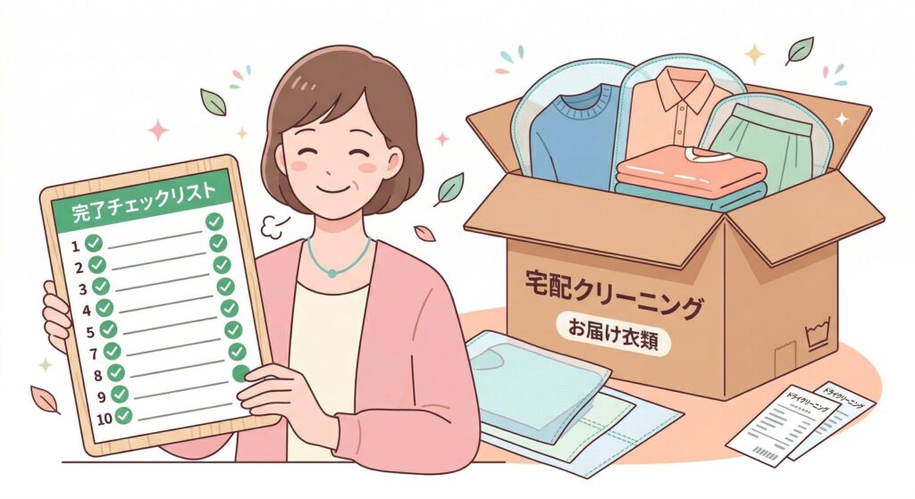 宅配クリーニング注意点チェックリスト完了