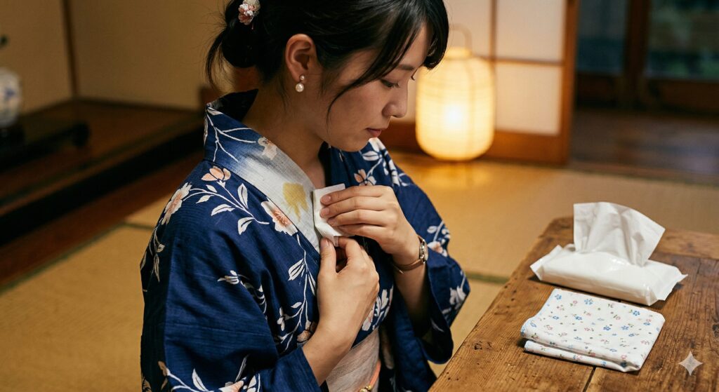 浴衣のシミの応急処置に使うアイテム